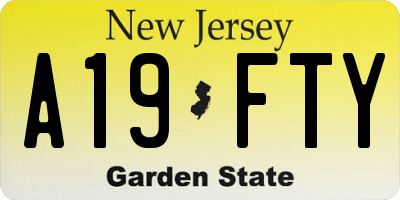 NJ license plate A19FTY