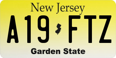 NJ license plate A19FTZ