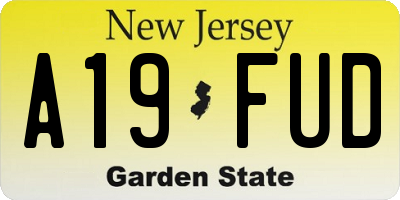 NJ license plate A19FUD
