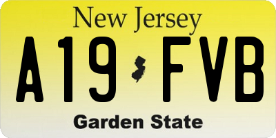 NJ license plate A19FVB