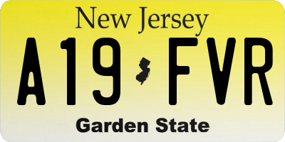 NJ license plate A19FVR