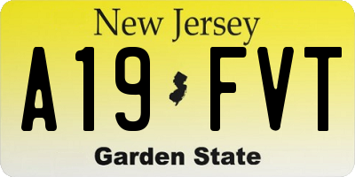 NJ license plate A19FVT