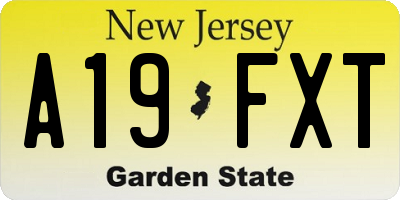 NJ license plate A19FXT