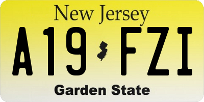 NJ license plate A19FZI