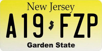 NJ license plate A19FZP