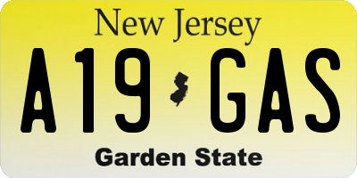 NJ license plate A19GAS
