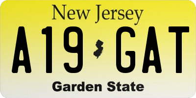 NJ license plate A19GAT