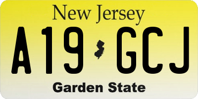 NJ license plate A19GCJ