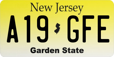 NJ license plate A19GFE