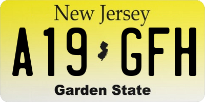 NJ license plate A19GFH