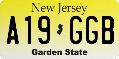 NJ license plate A19GGB