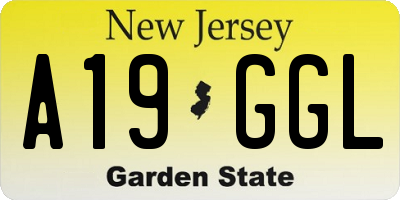 NJ license plate A19GGL