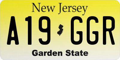 NJ license plate A19GGR