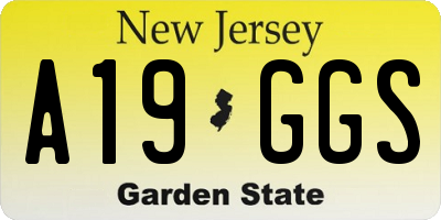 NJ license plate A19GGS