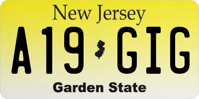 NJ license plate A19GIG