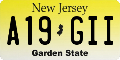 NJ license plate A19GII