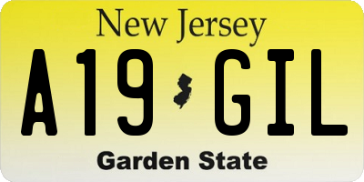 NJ license plate A19GIL
