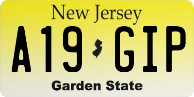 NJ license plate A19GIP