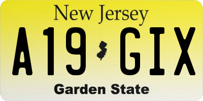 NJ license plate A19GIX