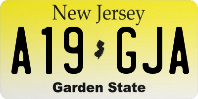 NJ license plate A19GJA