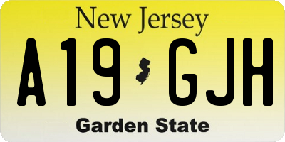 NJ license plate A19GJH