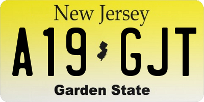 NJ license plate A19GJT