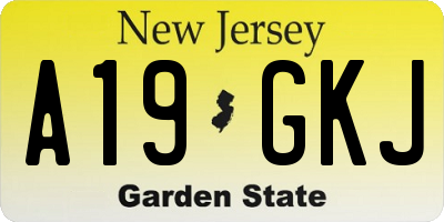 NJ license plate A19GKJ