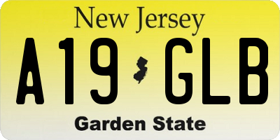 NJ license plate A19GLB