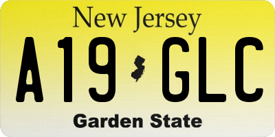 NJ license plate A19GLC