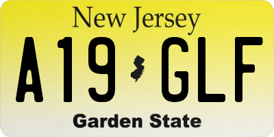 NJ license plate A19GLF