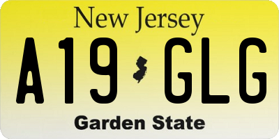 NJ license plate A19GLG