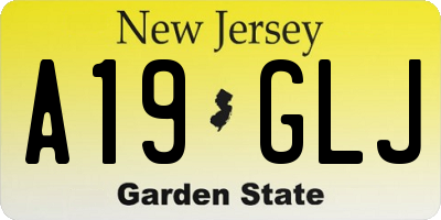 NJ license plate A19GLJ