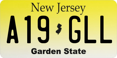 NJ license plate A19GLL