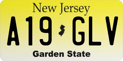 NJ license plate A19GLV
