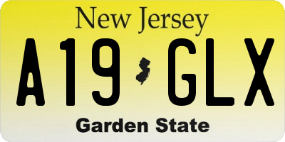 NJ license plate A19GLX