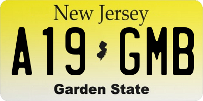 NJ license plate A19GMB