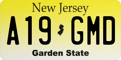 NJ license plate A19GMD