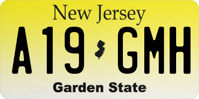 NJ license plate A19GMH