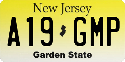 NJ license plate A19GMP