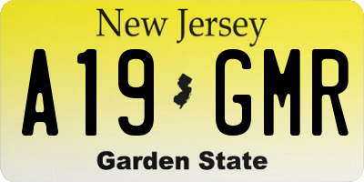 NJ license plate A19GMR
