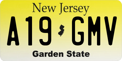 NJ license plate A19GMV