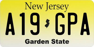 NJ license plate A19GPA
