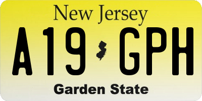 NJ license plate A19GPH