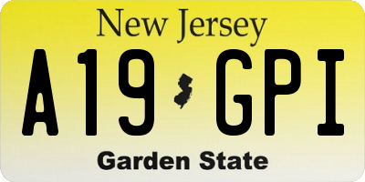 NJ license plate A19GPI