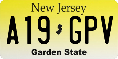 NJ license plate A19GPV