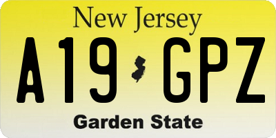 NJ license plate A19GPZ