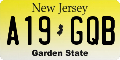 NJ license plate A19GQB