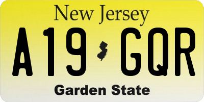NJ license plate A19GQR