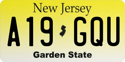 NJ license plate A19GQU