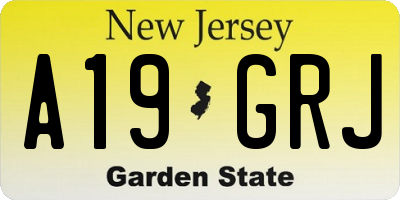 NJ license plate A19GRJ